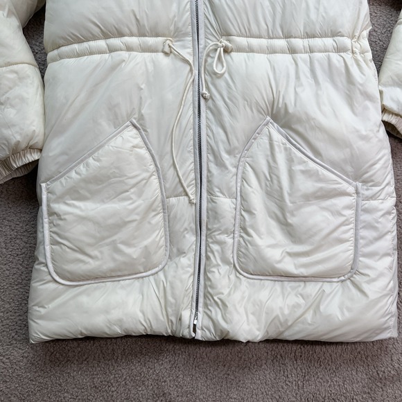 Abercrombie & Fitch A&F AIR CLOUD Puffer Parka Jacket WOMENS MEDIUM Ivory - Picture 3 of 8